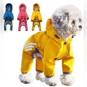 Dog raincoat with hood, size medium